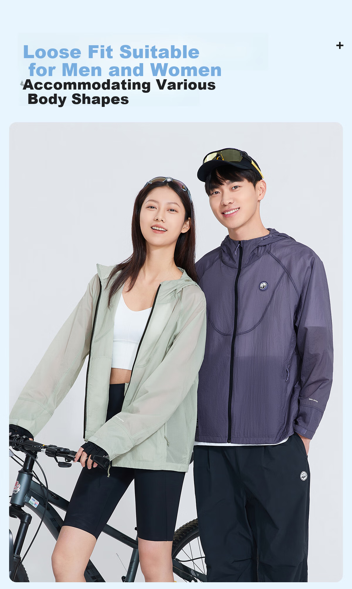 Xiongmao Luotuo Series Sun Protection Clothing, Cool And Breathable, UV Protection UPF100+, Sunscreen for Men And Women, Oak Gray, S 13