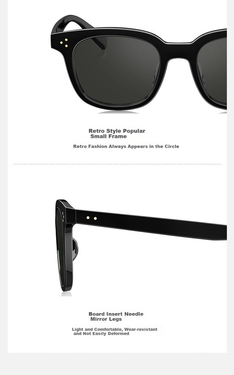 QINA Retro Small Frame Sunglasses for Men And Women, Stylish Sun Glasses, Christmas Gift QN5010A16 4