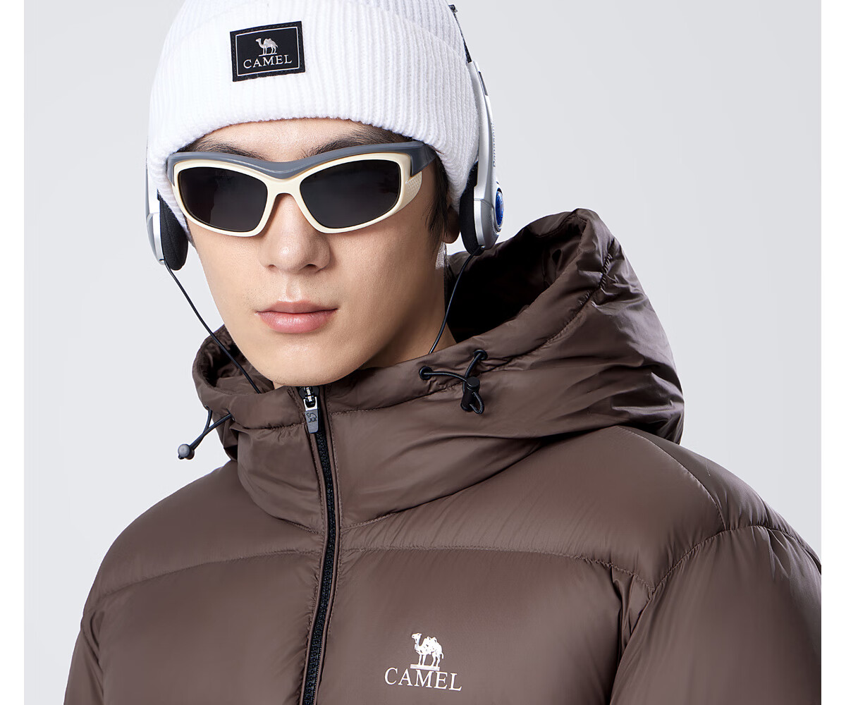 Camel Men's Down Jacket Thickened Winter Hooded Anti-Static Warm Couple Puffer Coat M33CR07131B 10