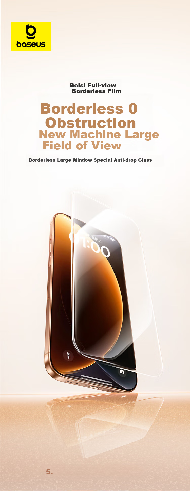BASEUS [Eye Protection | 1:1 Mold] Tempered Glass Screen Protector for IPhone 18 Pro/17 Pro, Apple 18 Pro/17 Pro Phone Film, Dust-Free Chamber Protective Film, Double Layer 2