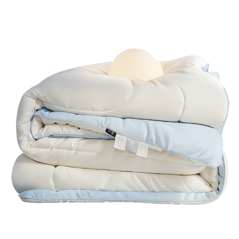 FUANNA A-Class Ultra-Soft Soybean Quilt 60% Soy Fiber Comforter Single/Double Spring Autumn Quilt Core 203*229cm Blue
