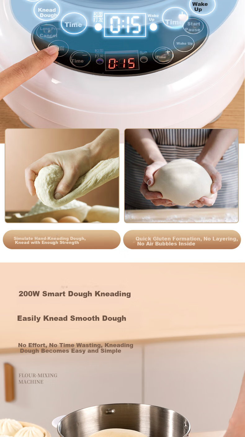 Royalstar Home Automatic Dough Mixer, Kneading Machine, Small Timerless Unattended Dough Mixer, Fermentation All-In Machine, Smart Bread Flour, 7 Liters, RM200H 4