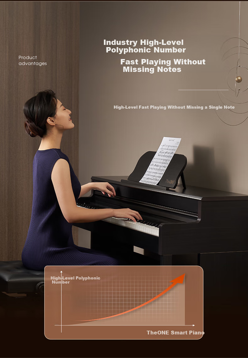 The ONE Langlang Endorsed Digital Piano with 88 Weighted Keys, Upright Design for Adults And Children Beginners, Smart Digital Piano TOP2 Deep Brow 8