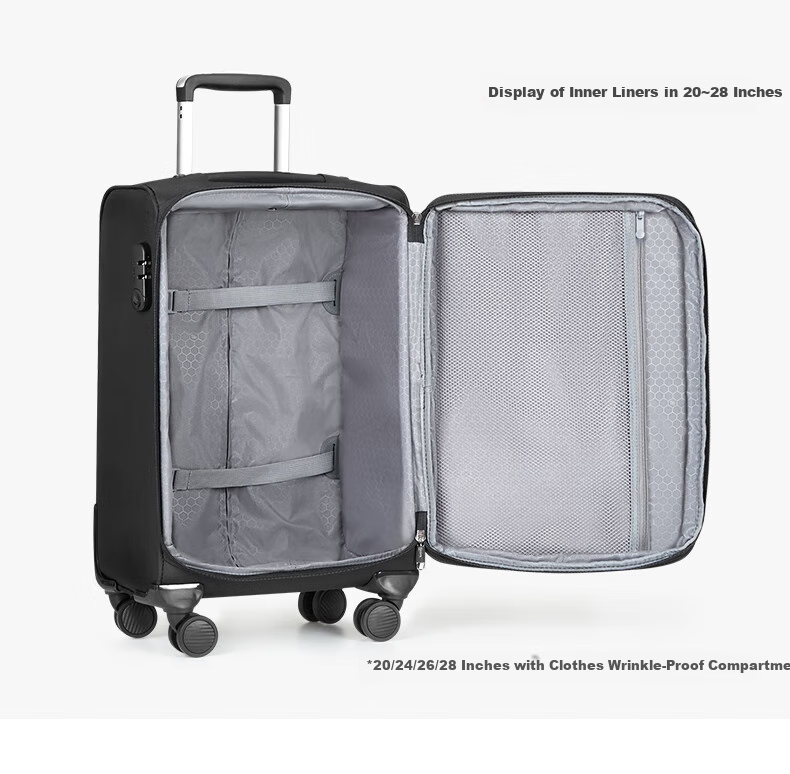 HANKE Luggage Suitcase for Men And Women, Travel Case, 24-Inch Black, 65L Capacity, Password Lock, Large Capacity with Expandable Space 20