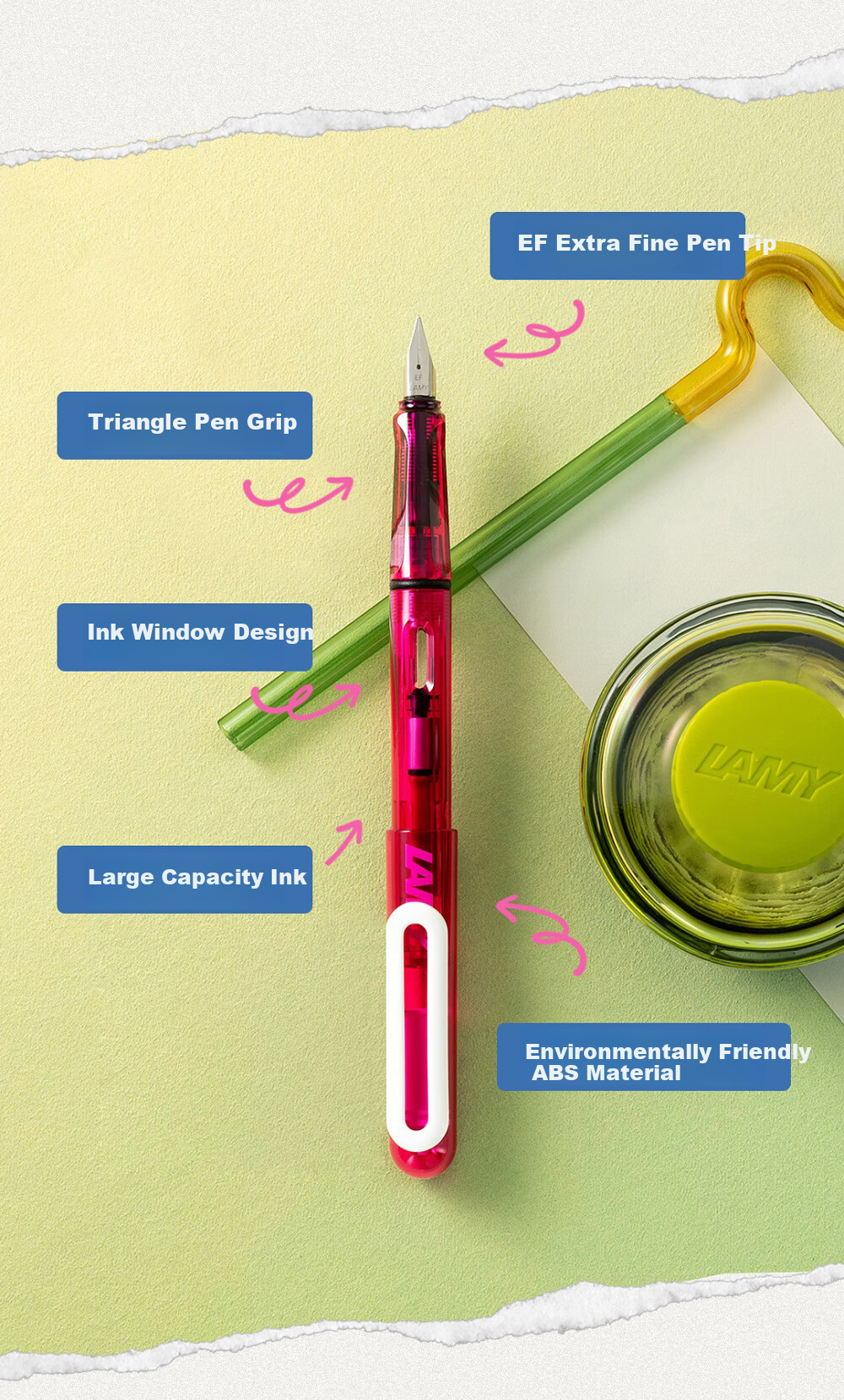 LAMY Fountain Pen [National Day Gift] Balloon Series Ink Pen for 6-12 Year Old Elementary School Students, Third Grade Handwriting Practice, Hard Pen Calligraphy Posture Correction Fountain Pen Holiday Gift Blue 4