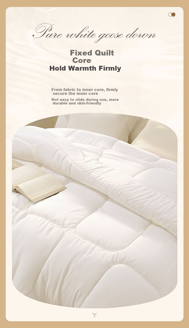 FUANNA Qingxin Fiber Quilt, Two-In Parent-Child Quilt, Thickened Winter Comforter, 8.8 Jin (4.4 Kg), 230*229cm, White 6