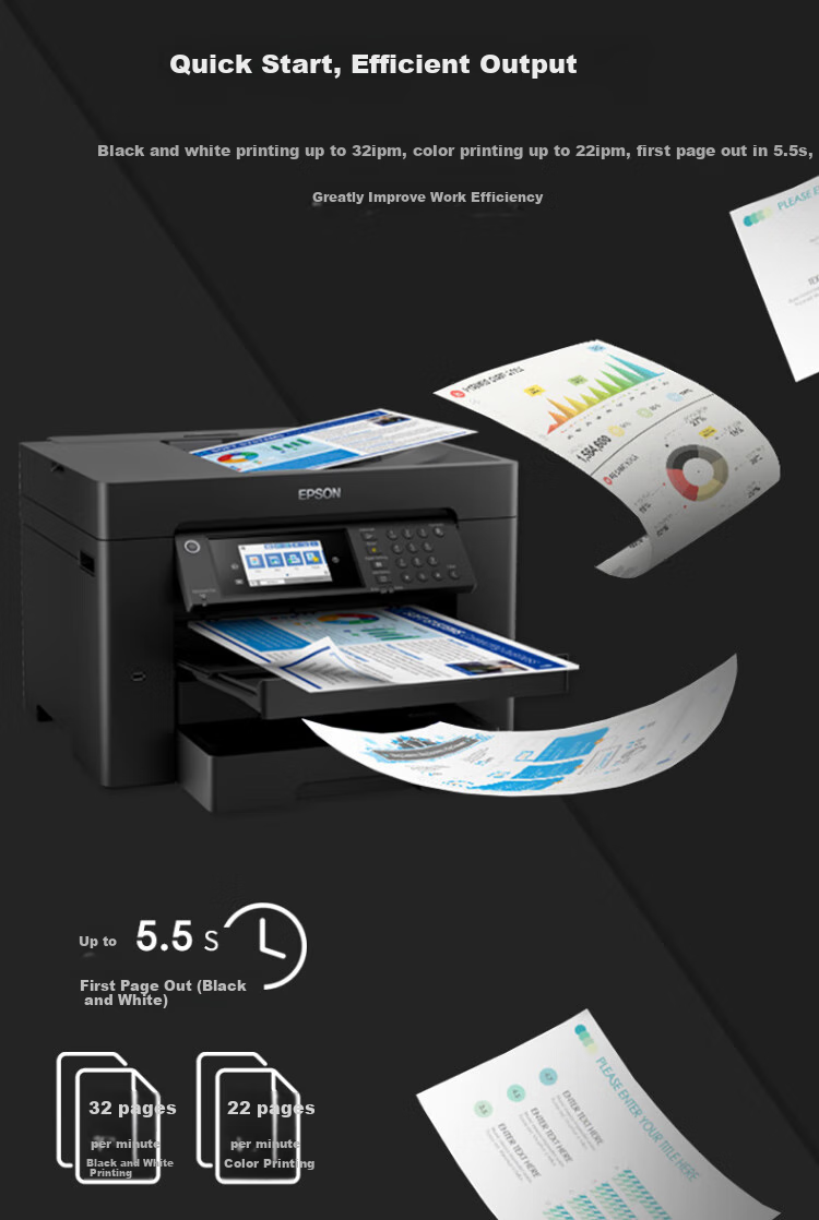 Epson WF-4838 A4 Color Inkjet All-In Printer Automatic Duplex Printing/Copying/Scanning/Faxing for Small to Medium Office Use Limited/Wireless 5