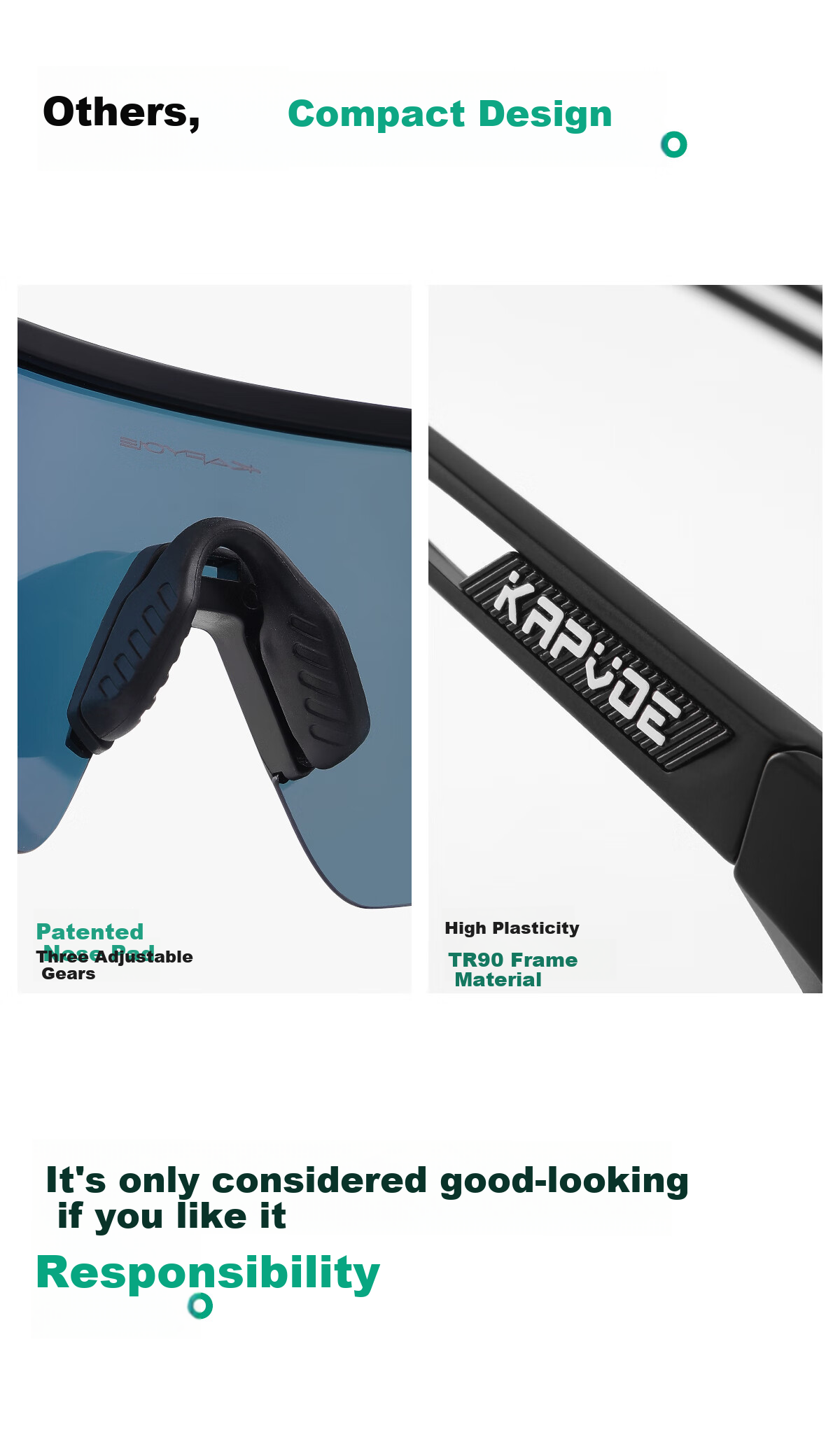 KAPVOE Radar Cycling Glasses, Professional Men's Mountain And Road Bike Sports Windproof Photochromic Goggles, Myopia-Friendly Cycling Glasses 10