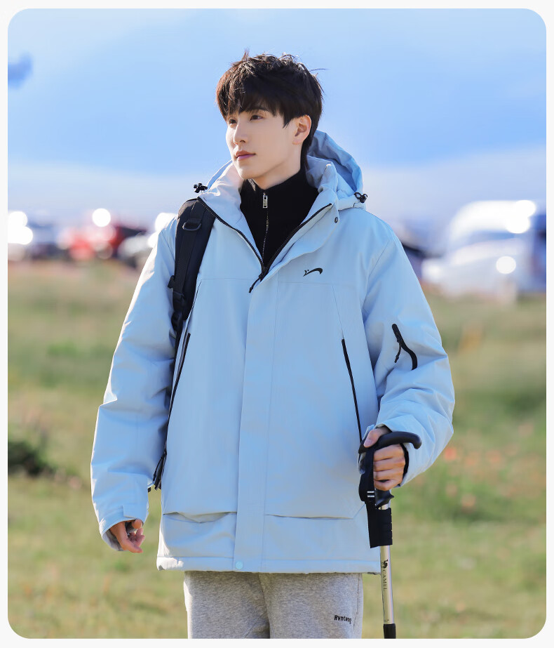 Guirenniao Men's Workwear Cotton Jacket Winter New Thickened Cold-Resistant Hooded Khaki L 6