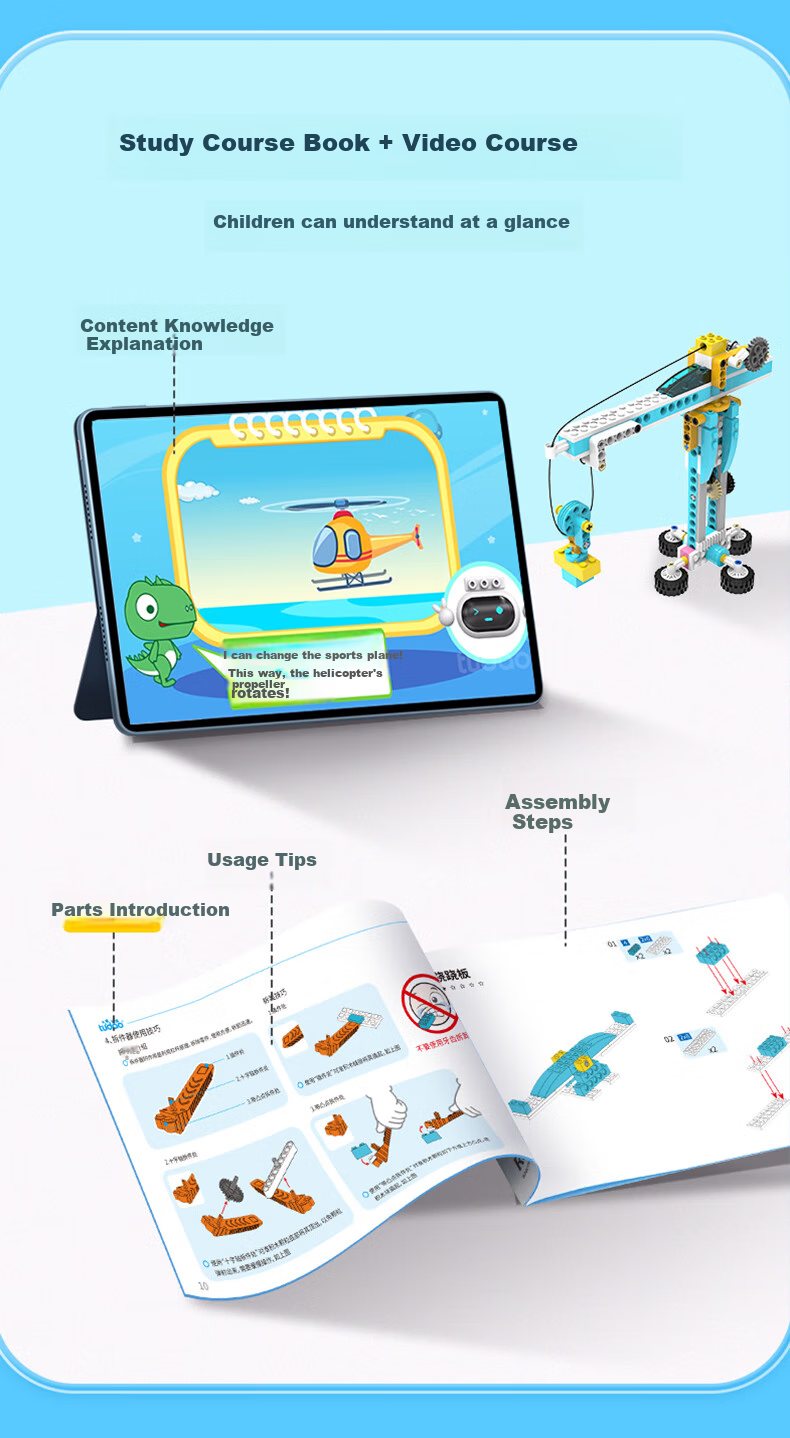 Tudao Mechanical Power Engineer Programming Robot, STEAM Children's Toy, Electric Building Blocks Assembly, Birthday Gift for Boys And Girls 13