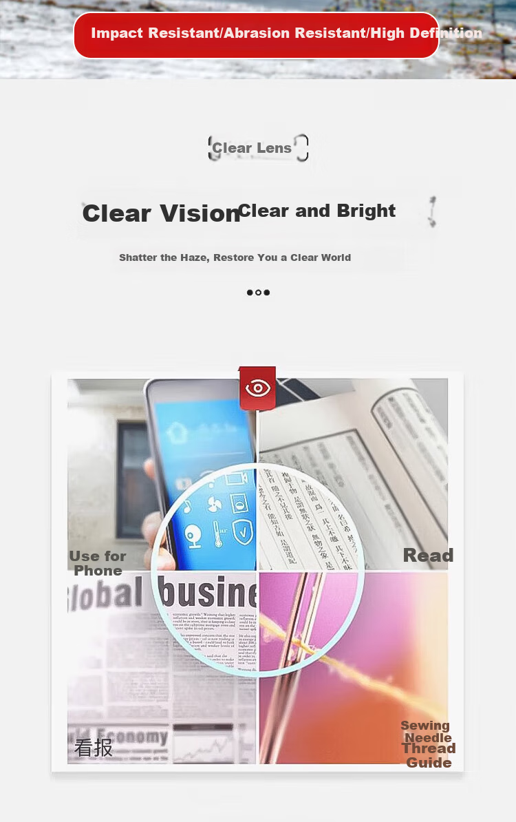GOGOSOON Reading Glasses for Men And Women, Foldable Anti-Blue Light Glasses for Elderly, High Definition Portable Fashion German Imported Lenses 3