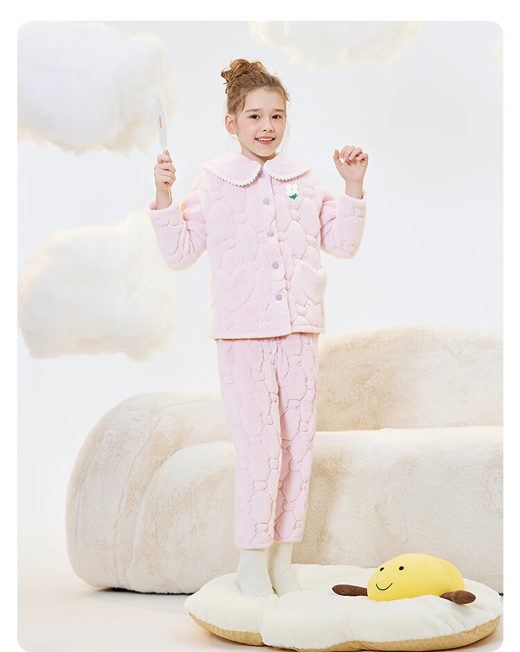 Balabala BalaOne Kids Homewear Set Boys Girls 2025 Winter Fleece Warm Cute 209425171207 4