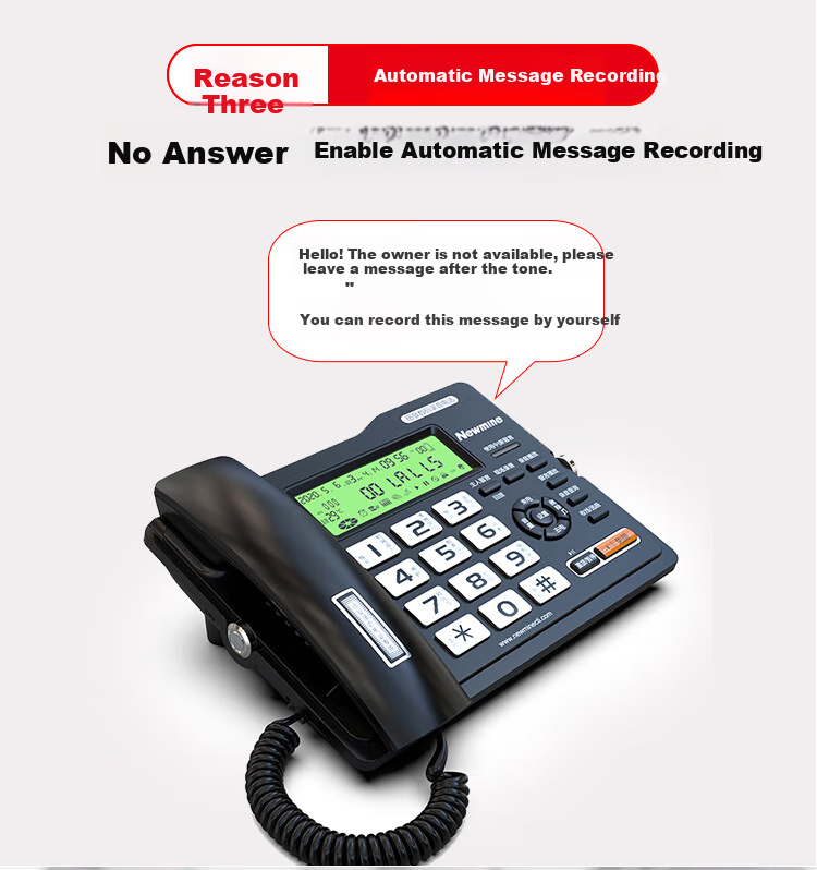 Newmine HL2008TSD-918 (R) Recording Telephone, Automatic Recording Landline, Office Phone, Supports Domestic Operating Systems 4