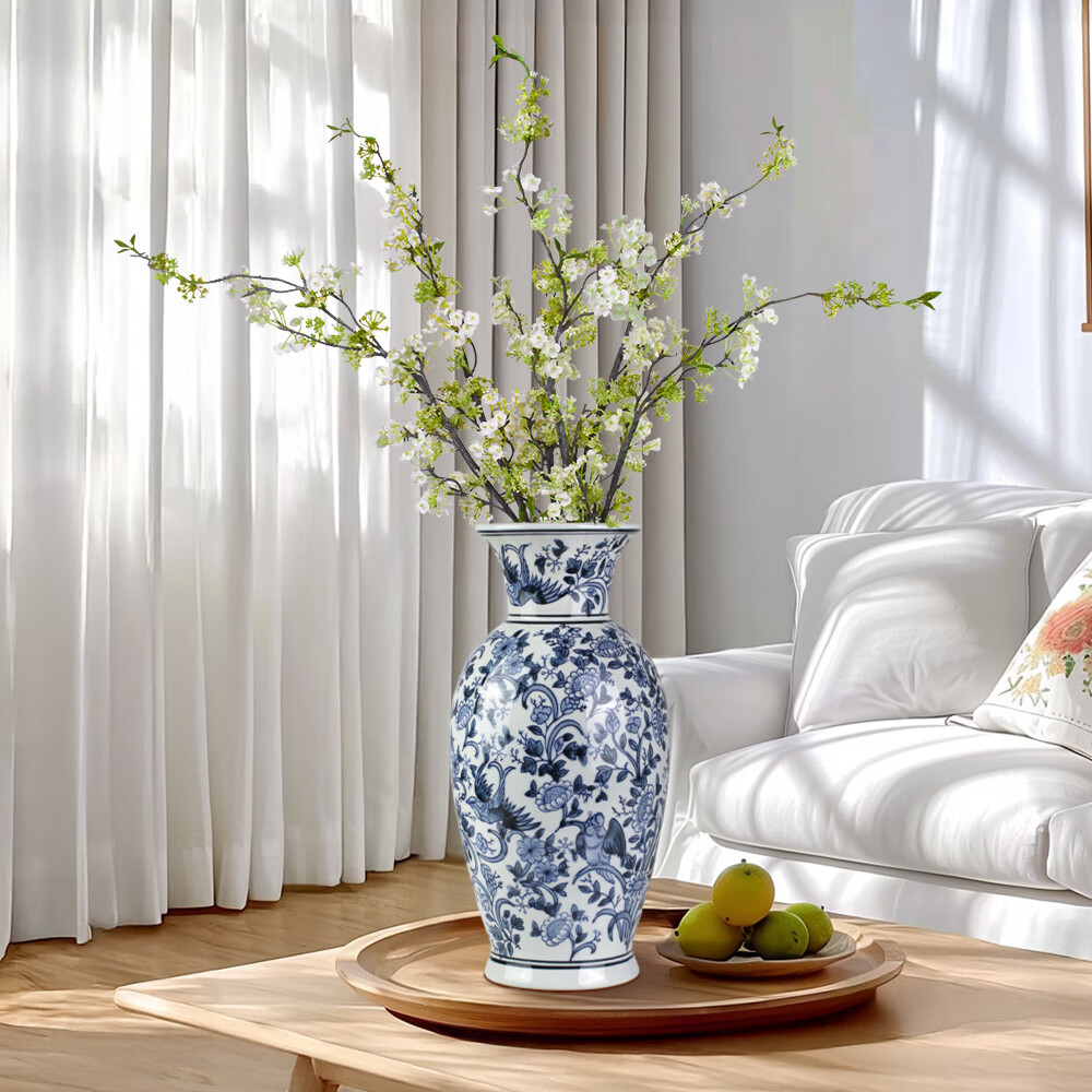 Qiju Yaji Artificial Spiraea Home Stay Tea Room TV Cabinet Decoration Premium Green Plant Ornament Long Branch White 3-Pack 20113