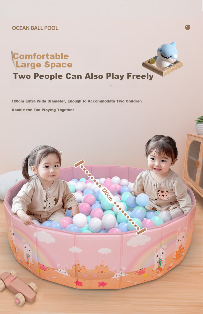 DEERC Foldable Ocean Ball Pool Play Mat Fence, Large Inflatable Ball Pit, Indoor Toy, Birthday Gift 4