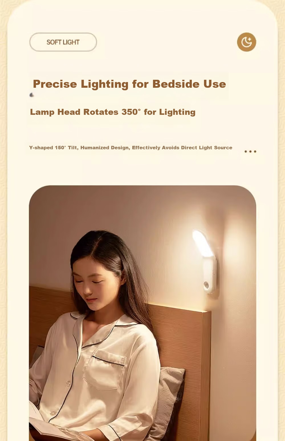 Kufire Night Light for Bedroom, Dormitory, Bedside Lamp, College Student Desk Lamp, Specialized Bedside Reading Light with Eye Protection, Rechargeable Magnetic Suctio 7