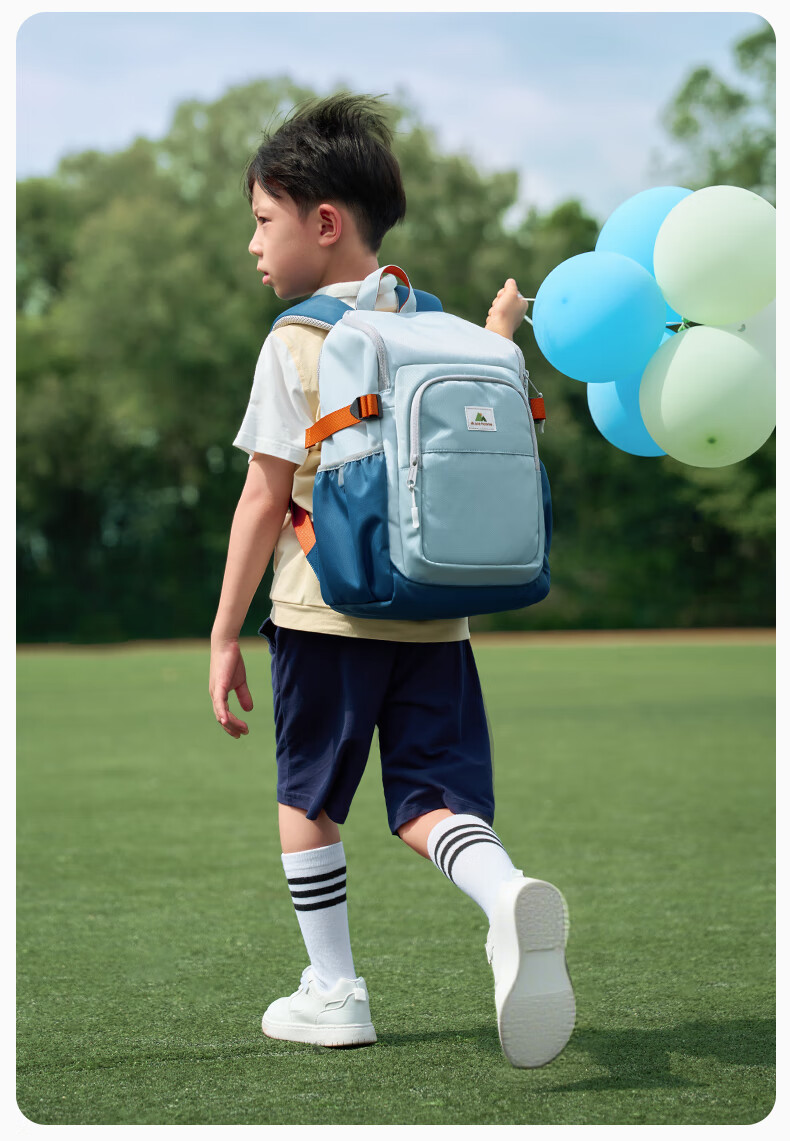 MR.ACE HOMME KIDS Backpack for Boys And Girls, Elementary School Students Grades 1-3 Children's Double Shoulder Bag, Taro Milk Cap Design, Size L (Recommended for Grades 4-6) 4