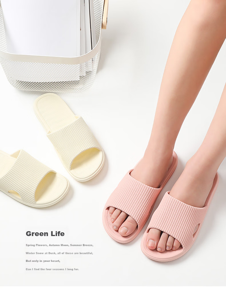 GUOLUOFEI Home Slippers for Men, Summer Indoor Use, Couples Shower Bathroom Squishy Feeling Sandals, Pine Green Color, Size 43-44 1