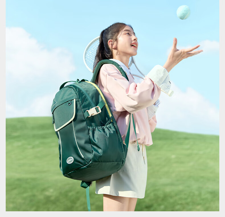 SHUKIKU Youth Simple Lightweight Sports Backpack Double Shoulder School Bag Casual Bag Yunhai Pink L 11