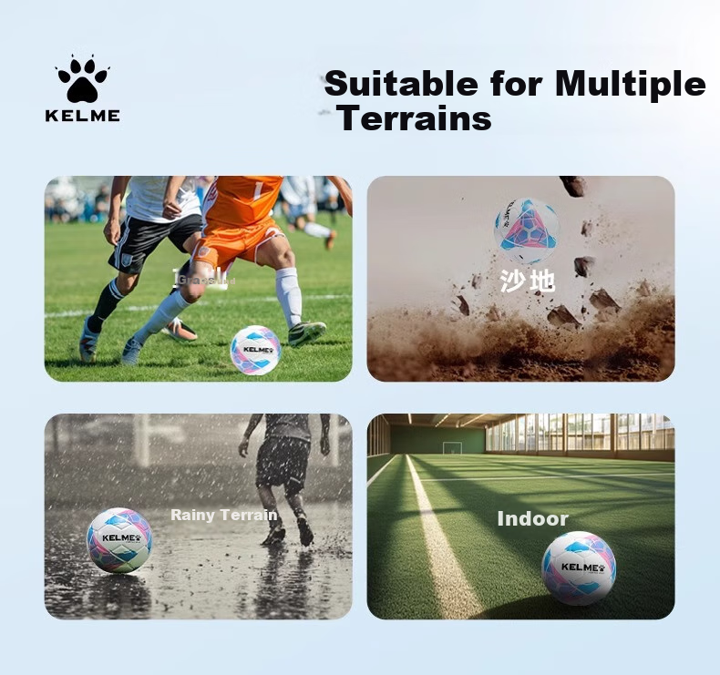 KELME Hot-Melt Soccer Ball for Youth Professional Competition Training, Wear-Resistant Standard Size 4 Ball, Navy Blue And Red, Size 4 9