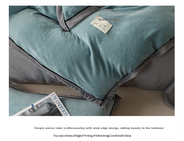 Wuyinliangpin Winter Milk Velvet Duvet Cover, Single Piece, Autumn And Winter Fleece-Lined Coral Velvet Single Quilt Cover, Double-Sided Plush Duvet Cover, 180*220cm 12