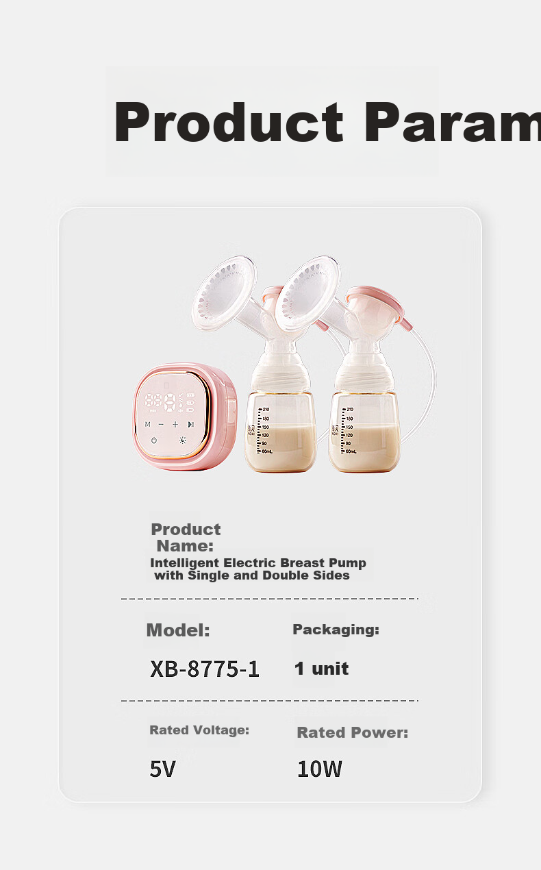 Xenbea Breast Pump, Electric Double-Sided Painless Fully Automatic Breast Pump, High-Suction Breast Milk Extractor, 8775-1 8