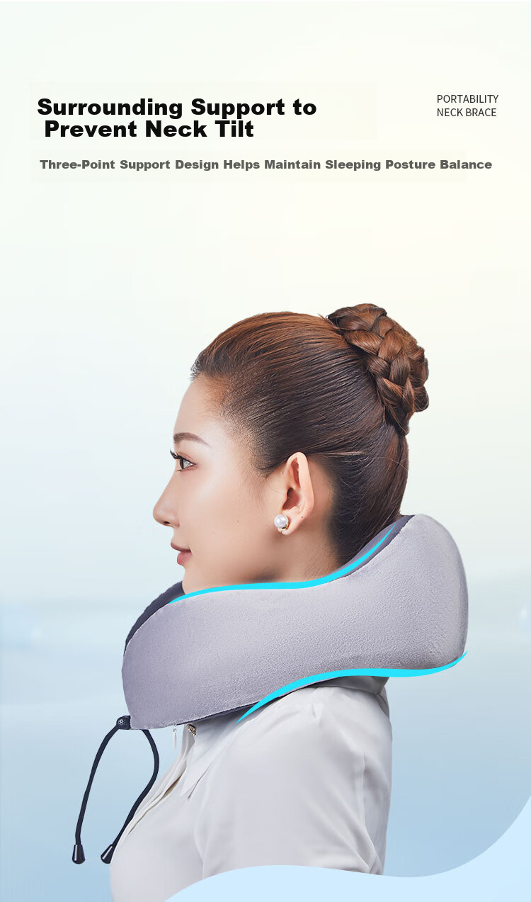 Aeromax U-Shaped Memory Foam Neck Pillow Portable Travel Nap Long-Distance Car Sleep Neck Support Cervical Pillow 5