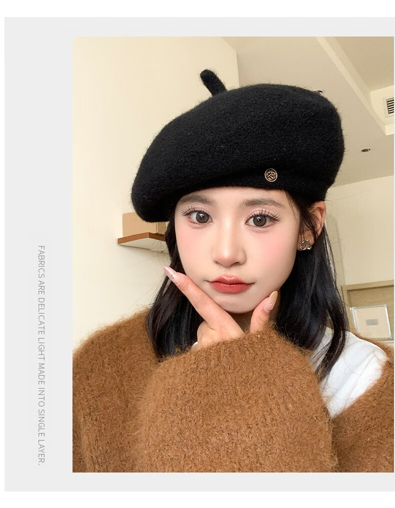 XUEXIMAN Women's Beret Autumn Winter Versatile Warm Slim Face Octagonal British Retro Newsboy Painter Hat 12