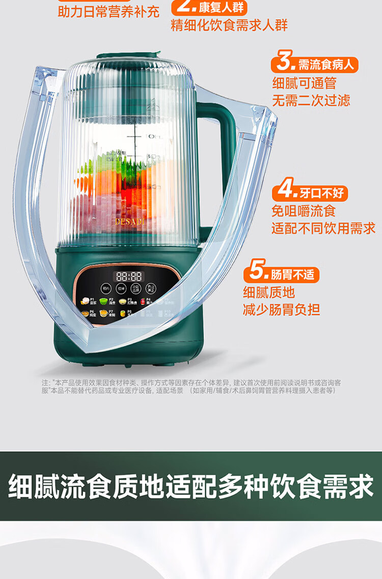 Desadi German Liquid Food Blender Elderly Nasogastric Feeding Fully Automatic No-Cook 2026 New Food Meal Grinder Patient Gastric Tube Mini Food Processor Blender Liquid Food Machine 6