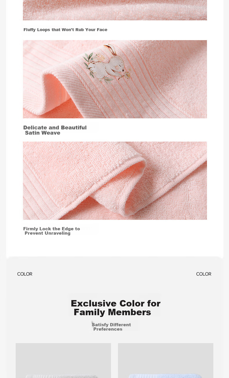 Grace Children's Towel, Class A Pure Cotton Face Towel for Home Use, Soft And Skin-Friendly, Baby Face Towel for Sports 9