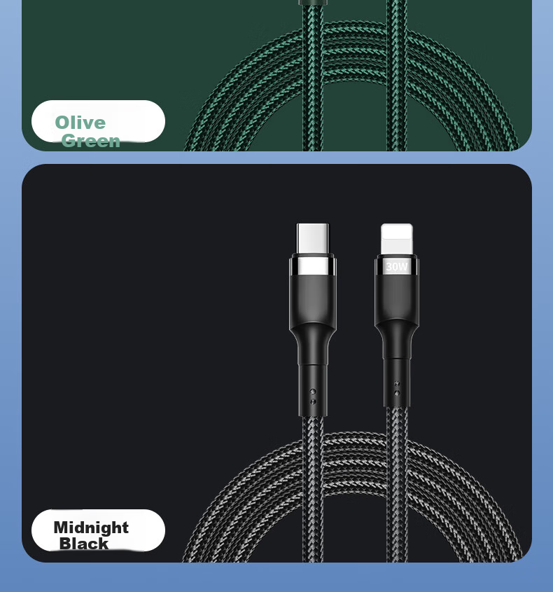 Nengshi Apple Charging Cable, IPhone 14 Data Cable, PD Fast Charging Cable, 30W Charger Cable, Suitable for 13 Pro Max/12 Plus/11 XS Phones, Charging Cable 1 Meter, Gree 19