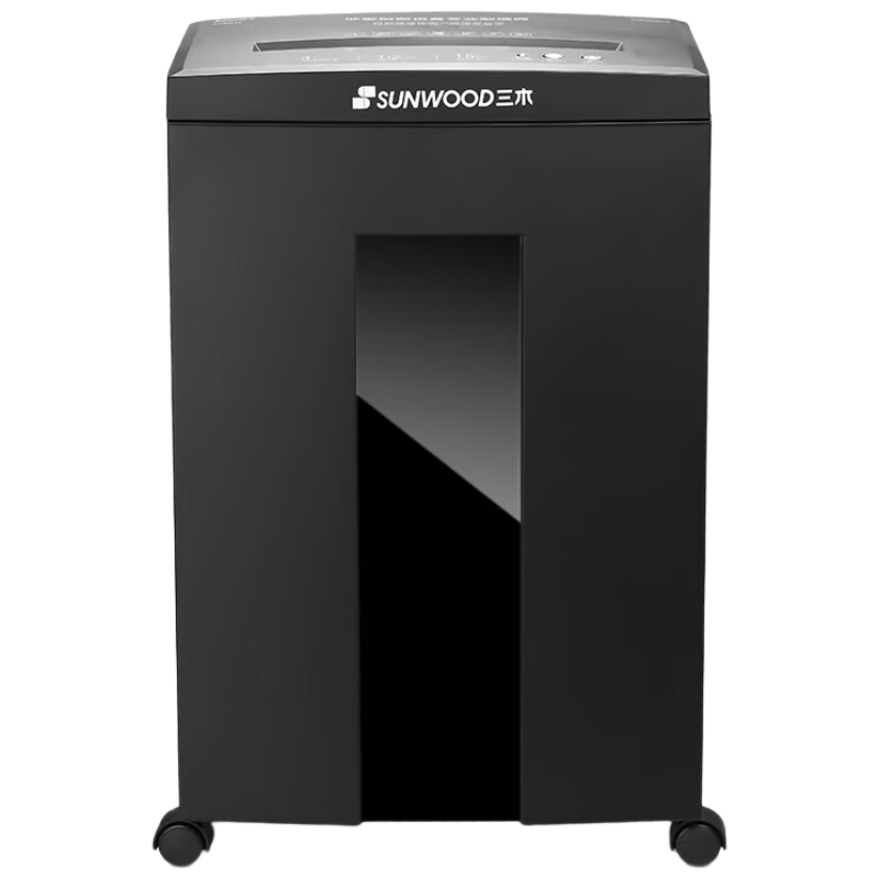 SUNWOOD Level 7 Confidential Professional Paper Shredder (4 Sheets Per Pass, 21L Capacity, 15 Minutes Continuous Operation, 1*2mm Shreds) SL9115