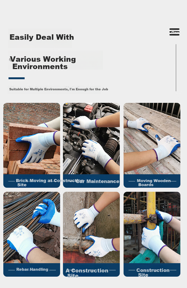 GUANNUODA Nitrile Rubber Work Gloves, 12 Pairs/pack, Wear-Resistant, Oil-Resistant, Waterproof Coated Gloves, Construction Site Auto Repair Building Protective Gloves 8