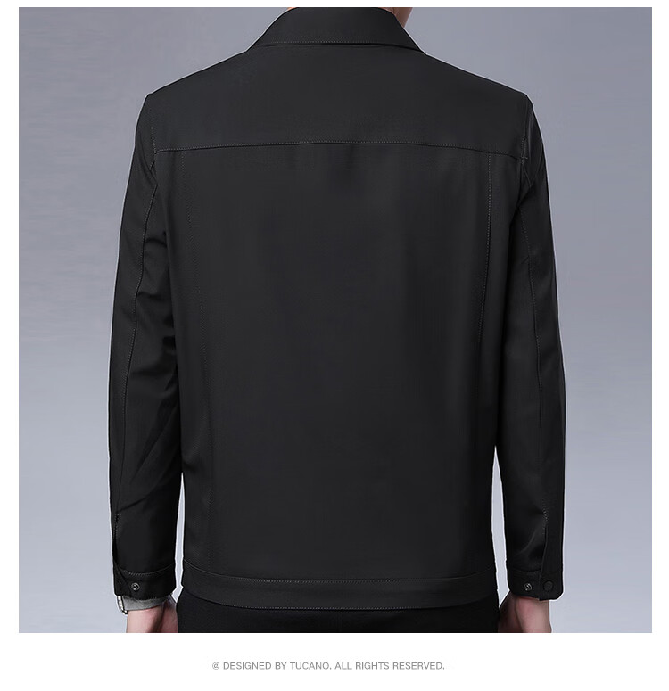 TUCANO Men's Business Lapel Jacket Casual Versatile Fashion Top Black 3XL Father's Day Gift 5