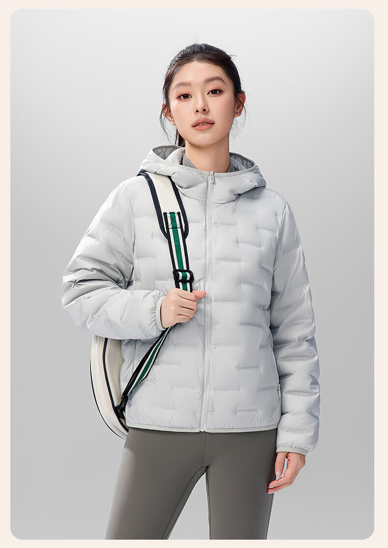 SNOWFLYING Women's Short Down Jacket 2025 Winter Korean Slim Fit Lightweight 90% Down Coat Cream Light Beige XL 17
