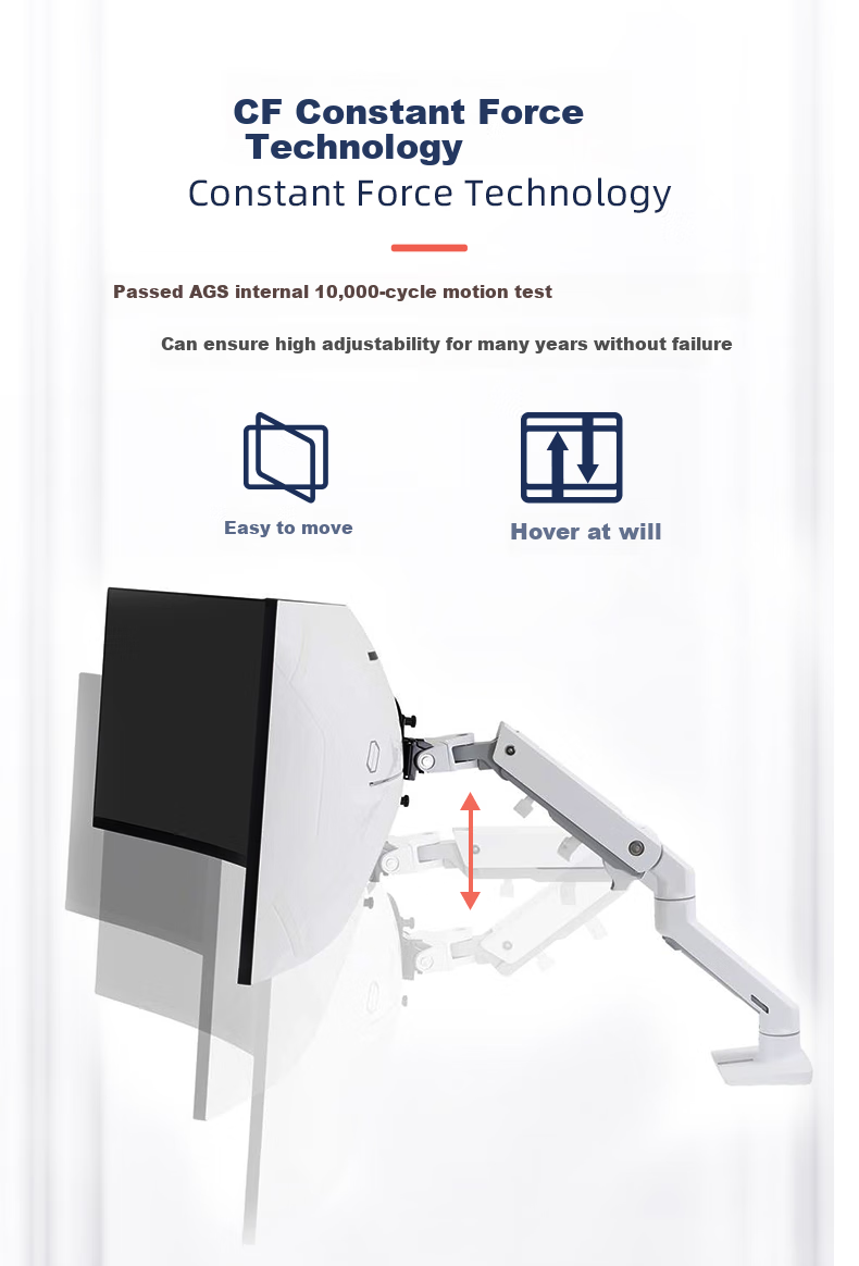 ERGOTRON HX-HD Heavy-Duty G9 Monitor Stand, Computer Stand, Monitor Arm, Rotating Computer Stand, Desktop Base, Height-Increasing Stand, Computer Desk, 45-647 White 3