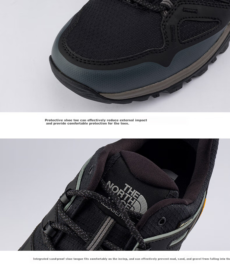 The North Face Hedgehog Hiking Shoes for Men, Outdoor GORETEX Waterproof Non-Slip 8AA9, Black/KT0, Size 42 4