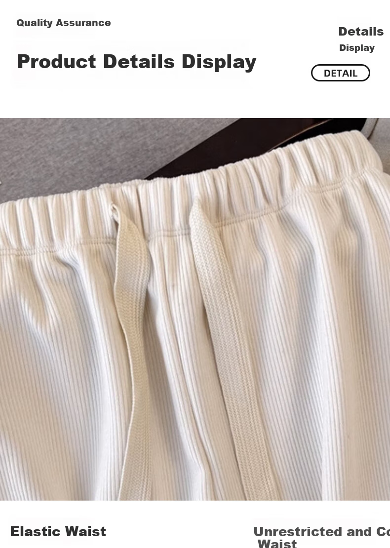Jeanswest Women's Casual Pants, Chenille Wide-Leg Trousers, Spring And Summer Draping Lazy Style Slimming Straight-Leg Pants, Fashionable Versatile Trousers for Wome 15