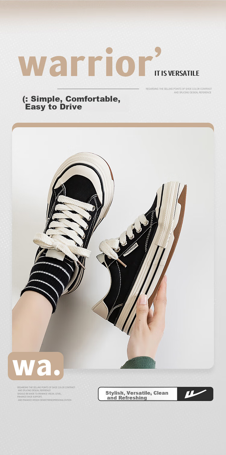 Huili Women's Shoes, 2026 New Fashion Casual Sneakers for Women, Lightweight Breathable Versatile Canvas Shoes, Black, Size 35 4