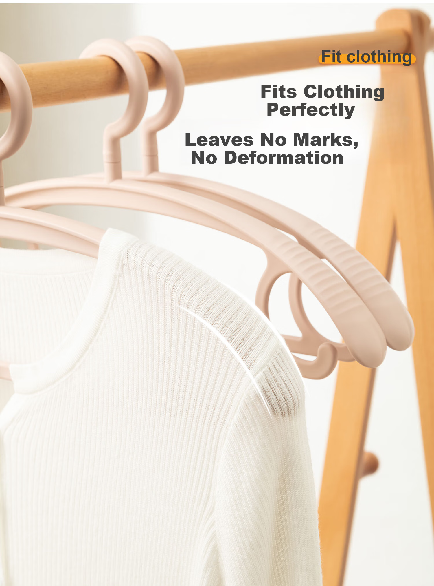BDO Adult Wide Shoulder Thickened Seamless Hangers, Drying Racks for Home Use, Non-Slip Clothes Hangers, Bedroom Coat Hangers, Pack of Four 2