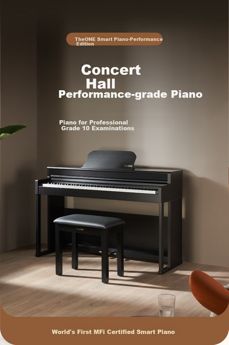 The ONE Langlang Endorsed Digital Piano with 88 Weighted Keys, Upright Design for Adults And Children Beginners, Smart Digital Piano TOP2 Deep Brow 5