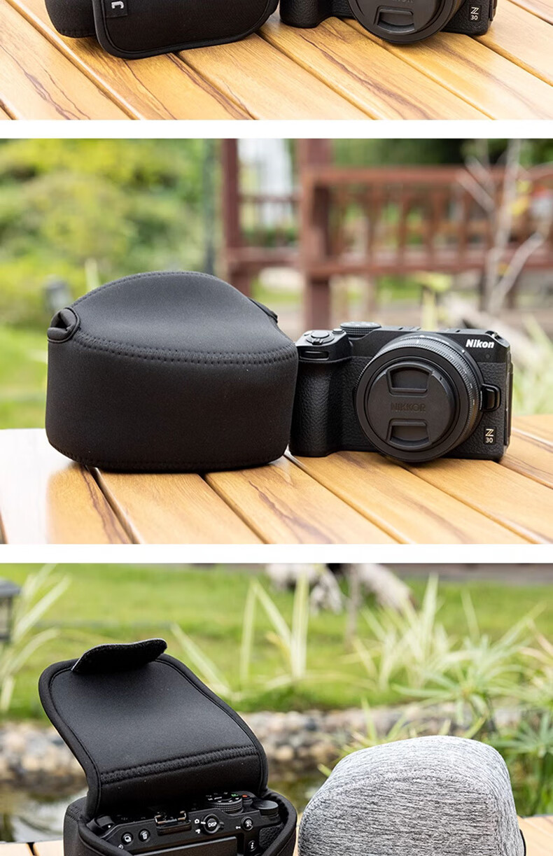 JJC Mirrorless Camera Bag Inner Protective Storage Pouch Compatible with Nikon Z30 ZFC Z50+16-50 Lens Sony Canon Fuji (Random Delivery of New Or Old Version) 3