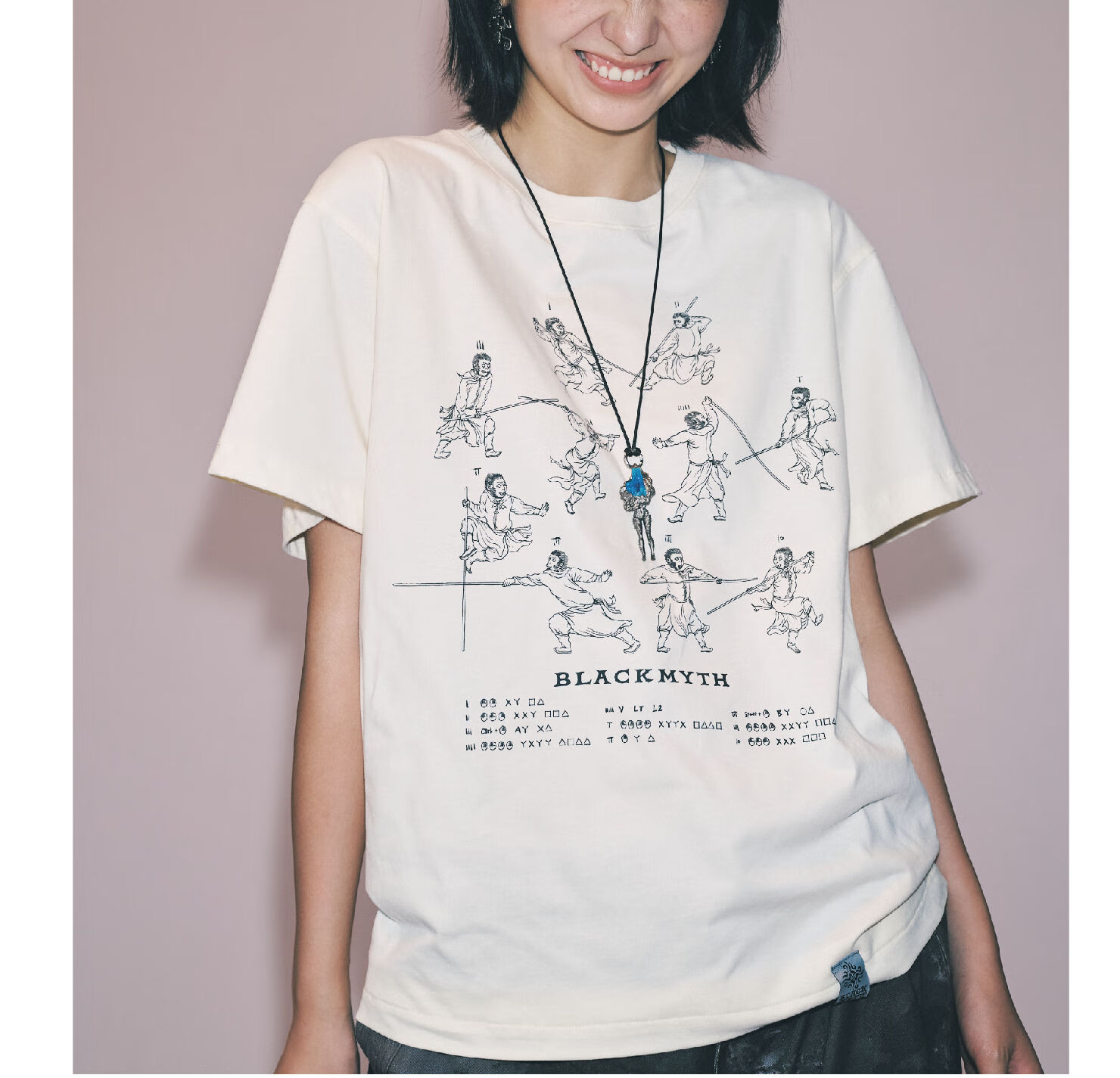 Heishenhua Stone Pendant Necklace, Unisex Wukong Versatile Sweatshirt Chain, Sweater Chain for Collection And Gift-Giving 3