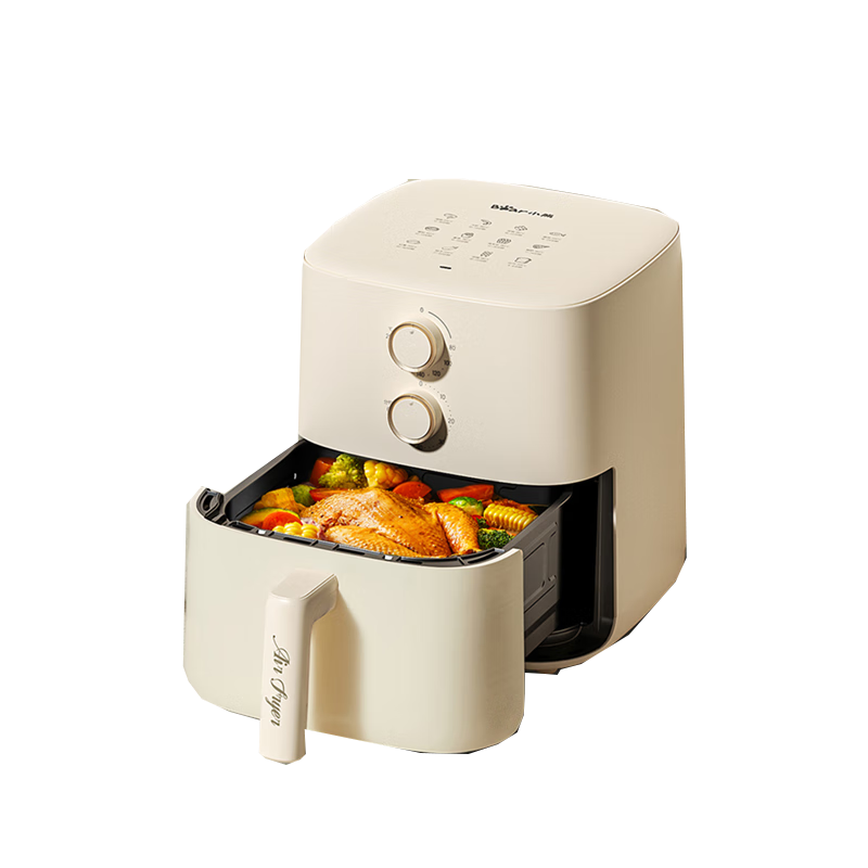 Bear Upgraded Air Fryer, No-Prep Fully Automatic, 5L Large Capacity, Steam Tenderizing And Baking All-In Machine, Quiet Baking, No-Flip QZG-Z15A2