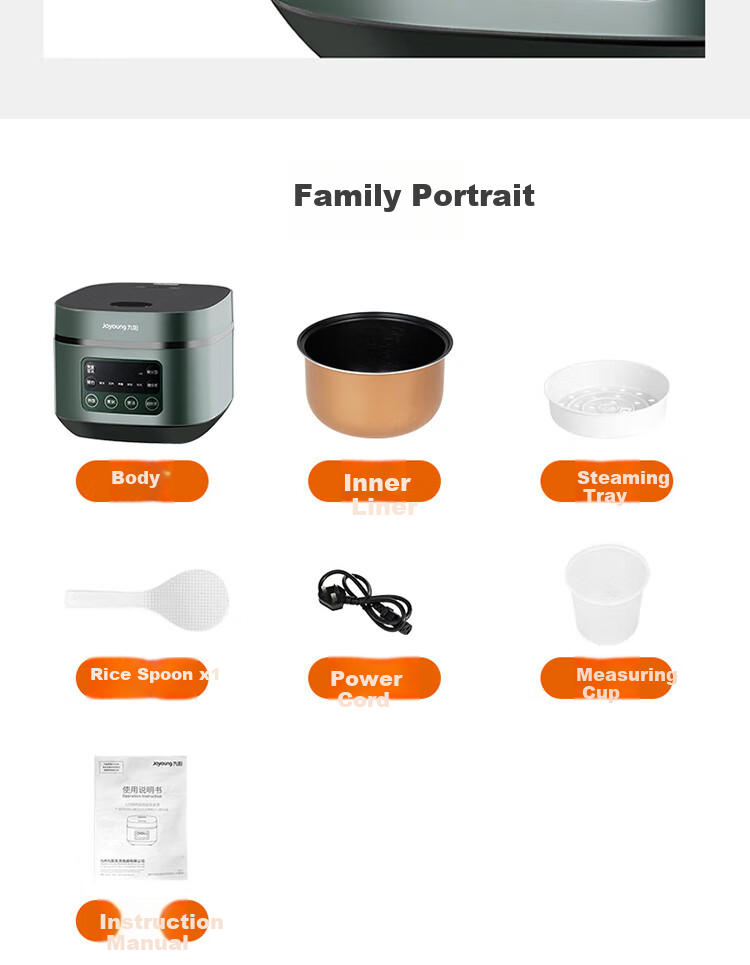 Joyoung Rice Cooker, Household Use, 3L Capacity, Multifunctional Mini Smart Rice Cooker, F30FZ-F636 4