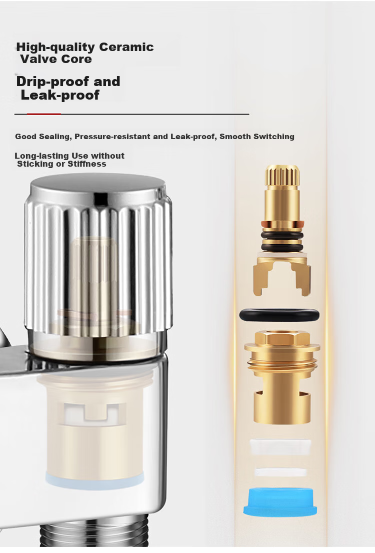 Larsd Angle Valve One Inlet Three Outlet Washing Machine Faucet 4 Points 6 Points Triangle Valve Three-Way Water Distributor Figure-Eight Valve LD5617 13