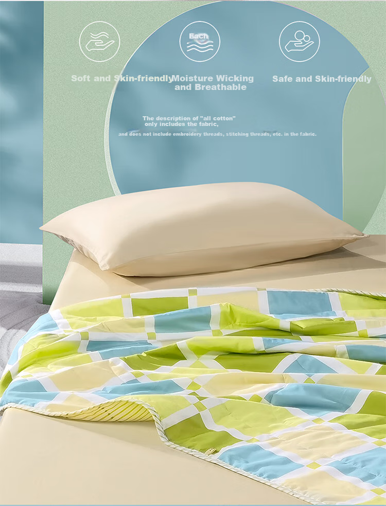 FUANNA Summer Quilt, Pure Cotton Fabric, Antibacterial Air Conditioning Quilt, Double Size, Washable, Thin Summer Blanket, 3 Jin, 203x229cm 4