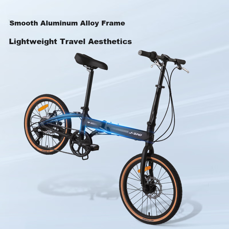 Складной велосипед JD Original F8, 20-дюймовые колеса, 7 скоростей Shimano, рама из алюминиевого сплава, серебристый