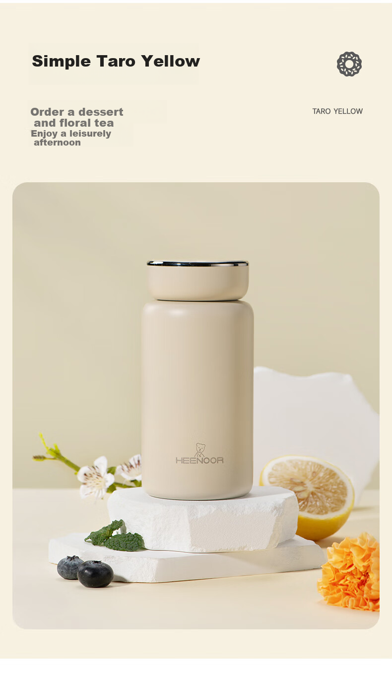 Heenoor Insulated Mug for Women, 316L Stainless Steel Water Bottle, Stylish Outdoor Portable Pocket Cup, Holiday Gift 5