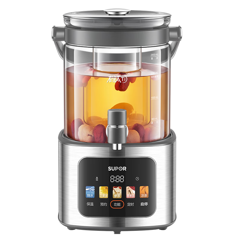 SUPOR Health Pot 2.9L SW-29YQ30 Glass Herbal Tea Kettle Electric Water Boiler Titanium Health Kettle
